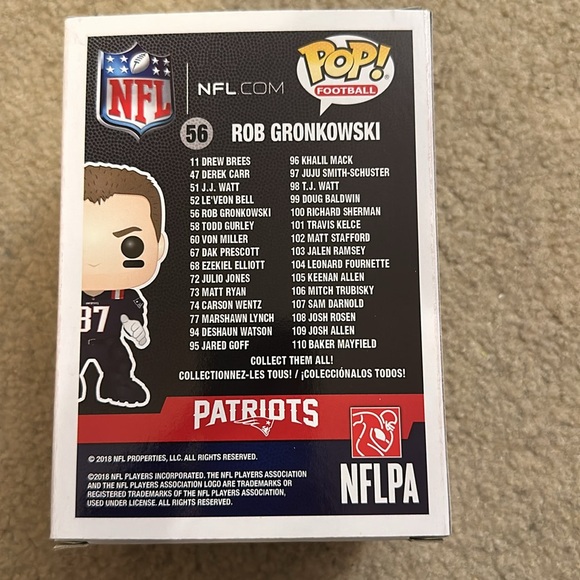 POP Football: Patriots - Rob Gronkowski (Color Rush) Funko Vinyl Figure - Picture 3 of 4